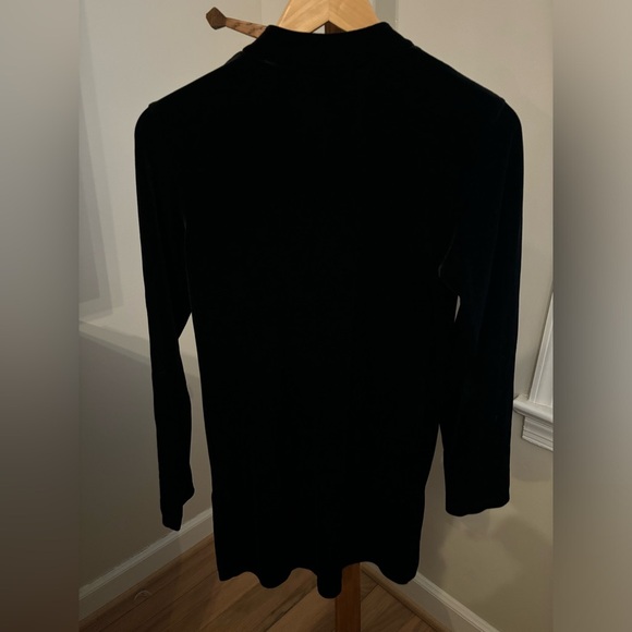 Chicos Size 0 (Small) Black Velvet Button Down Tunic Top - Picture 5 of 5